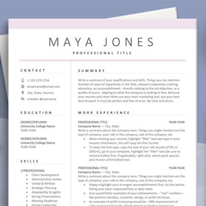 Plantilla de CV sencilla, plantillas de CV profesionales, plantilla de CV, diseño de CV limpio, CV moderno / CV de 1, 2 o 3 páginas / carta de presentación