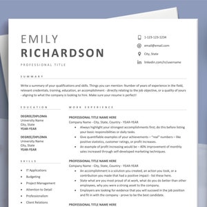 Modern Resume Design Template Bundle | Executive Professional Resume Template | Minimalist Resume Design with Free Cover Letter