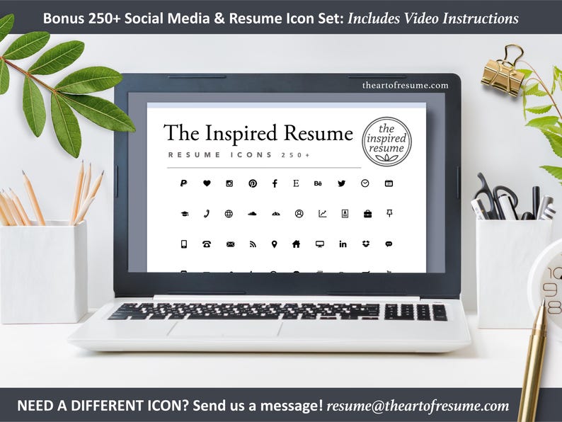 The Art of Resume Templates |  Bonus 250 Free Social Media and Resume Icons, Images PNG