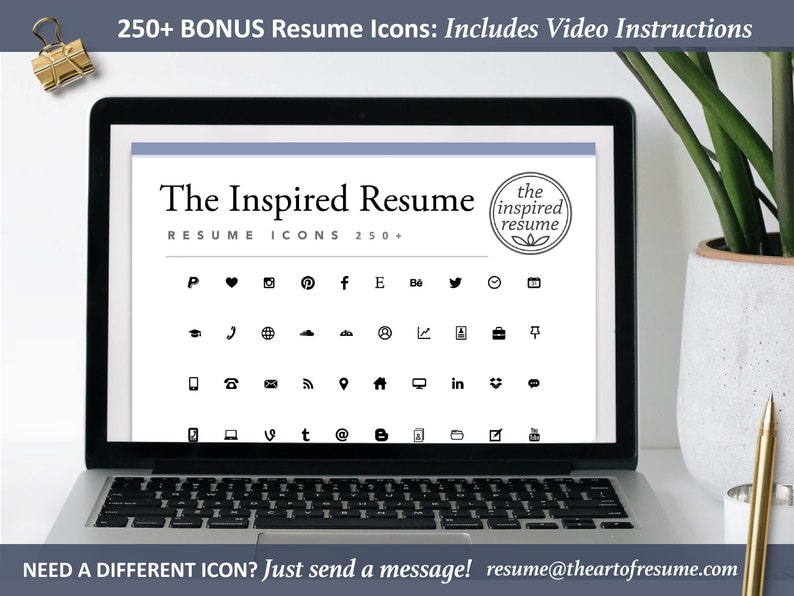 The Inspired Resume | Free Resume Icons Included