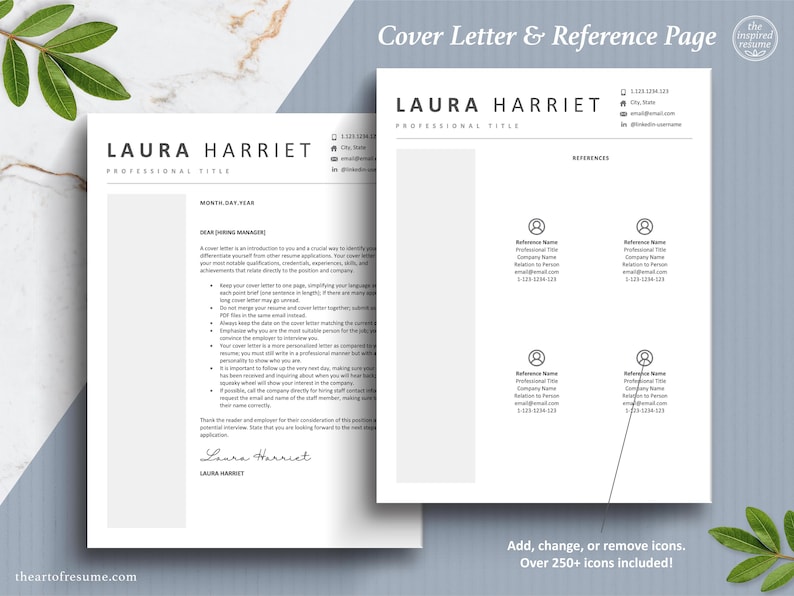The Art of Resume Templates | Professional Modern Cover Letter and Reference Page Templates Download