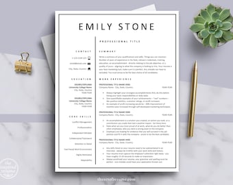 Simple Resume Template, Minimalist Resume, Resume Template Word, Professional Resume Design, Digital Resume, Modern Resume, Cover Letter