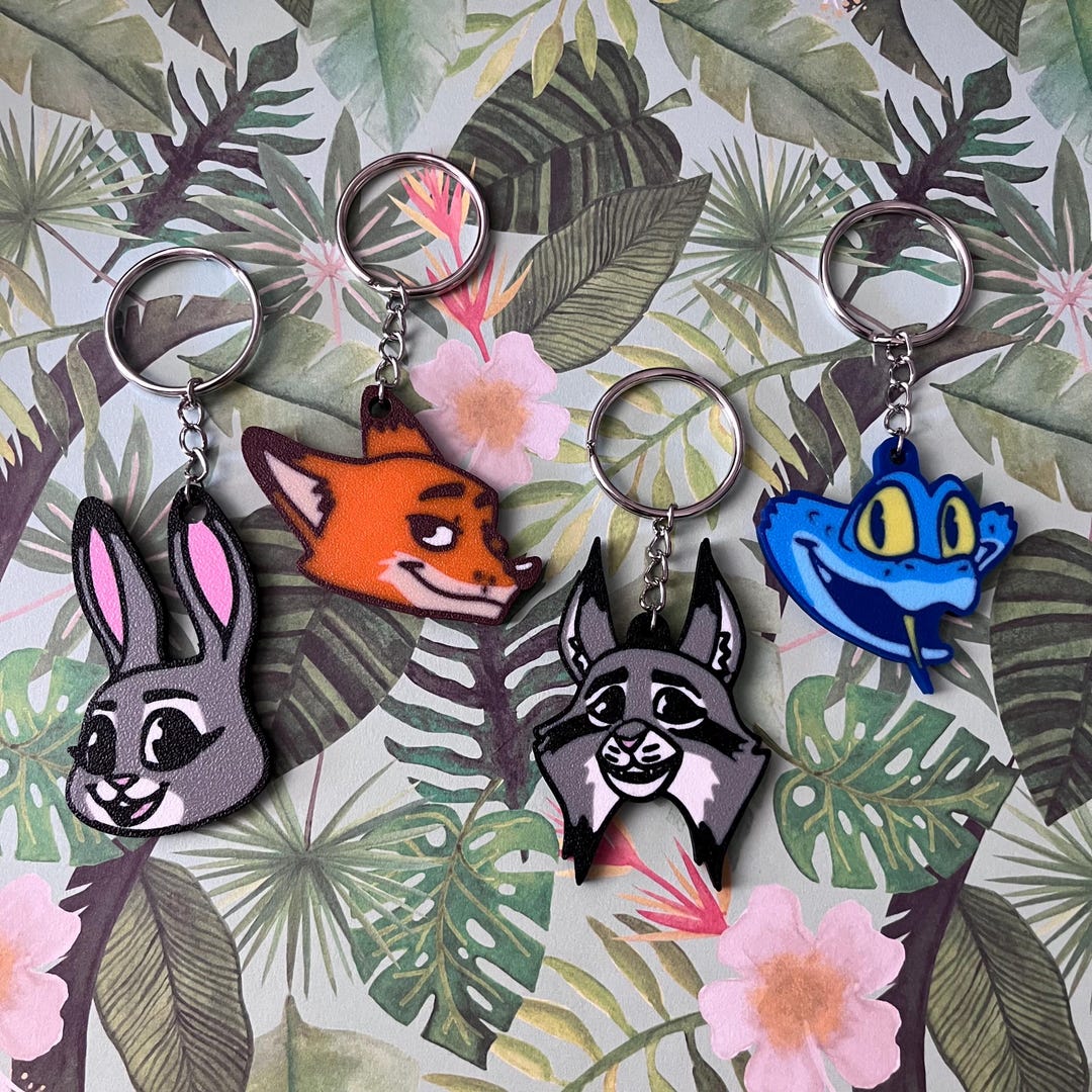 3D Printed Zoo Animals Keychains - Etsy