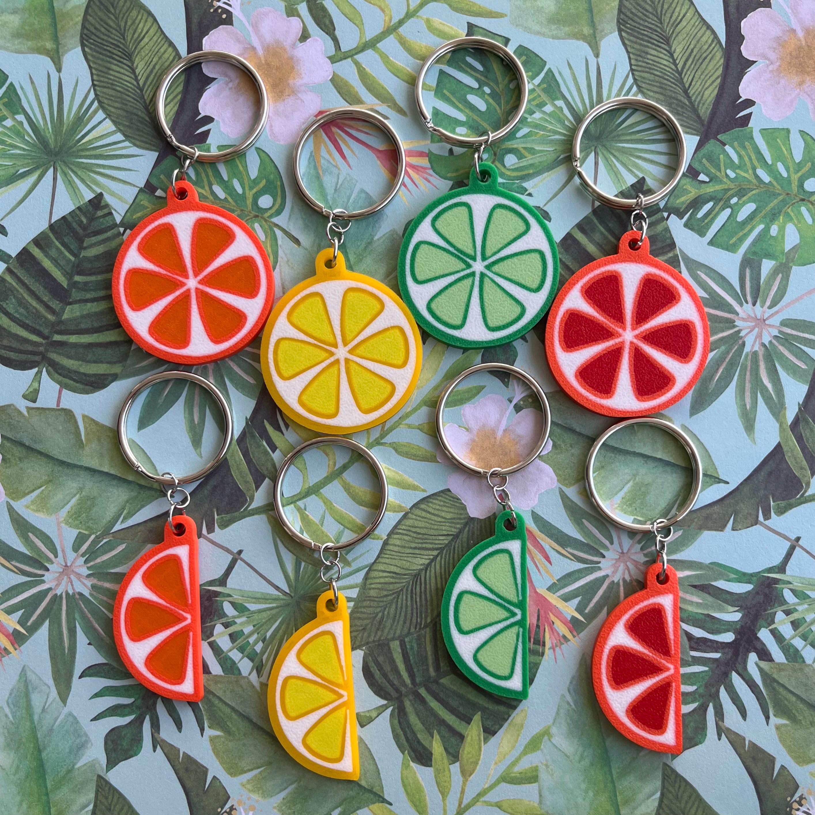 3D Printed Citrus Fruit Keychains - Etsy