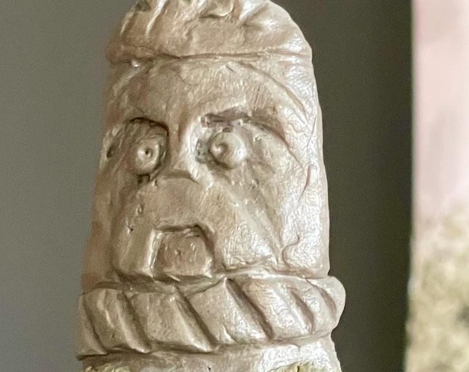 Keith the Wide-Eyed Sentinel – Stone Guardian Gargoyle – Handcrafted Kurgan Stelae-Inspired Sculpture