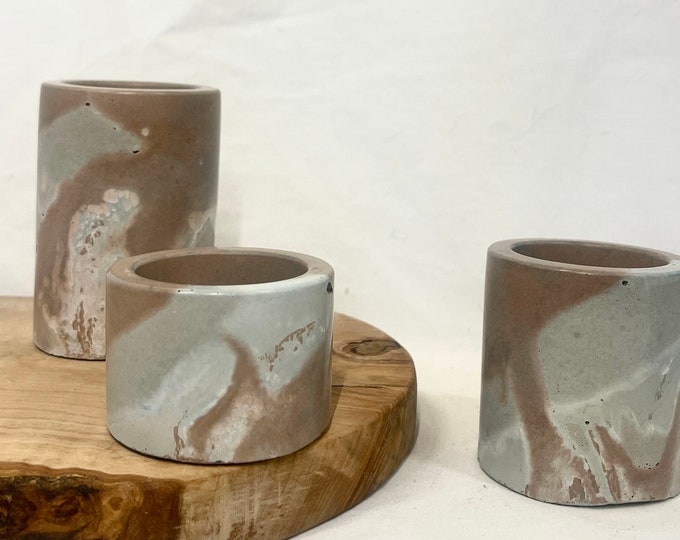 terrazzo VOTIVE SET [color name: Wisconsin] of 3 tea light votives