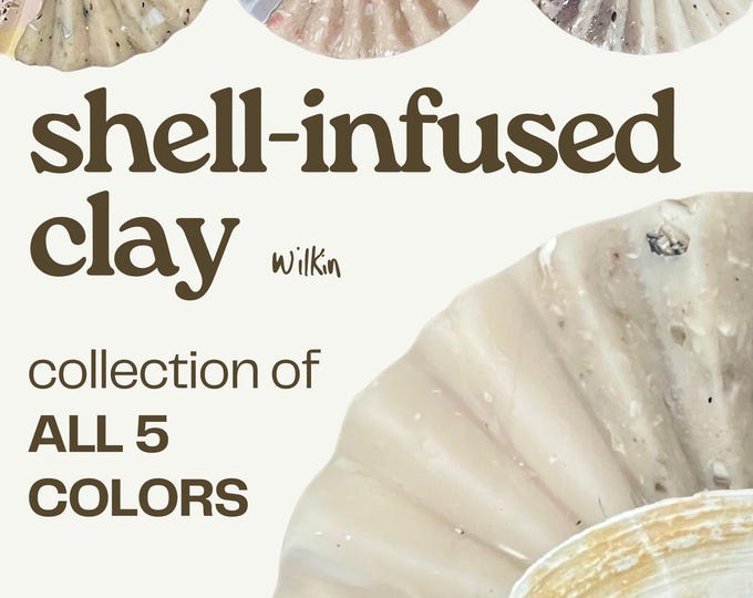 Shell Fragment Polymer Clay Collection: Coastal Artisan Clay, 5 x 2 oz
