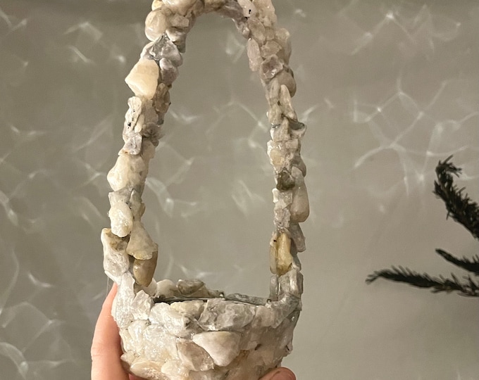 PLANT BASKET - milky quartz