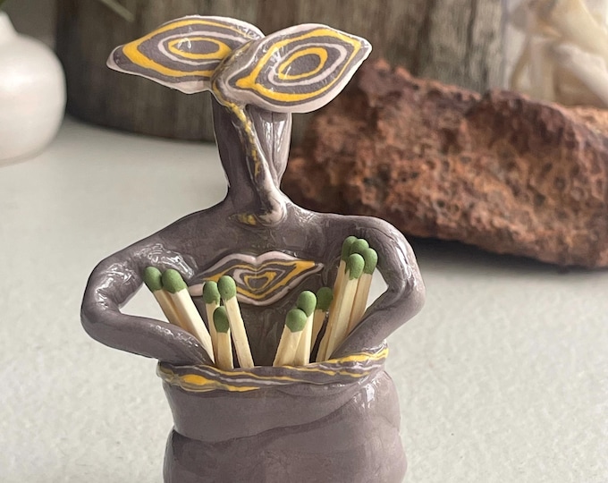 match monster ‘Mama’ - match holder, trinket holder
