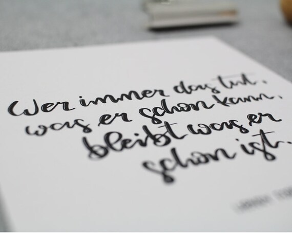 Postcard With German Phrase Wer Immer Das Tut Etsy