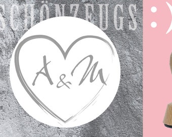 Stamp Heart Monogram:) Personalized