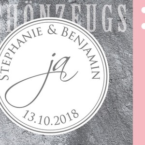 Stempel Hochzeit ja : personalisiert Bild 1