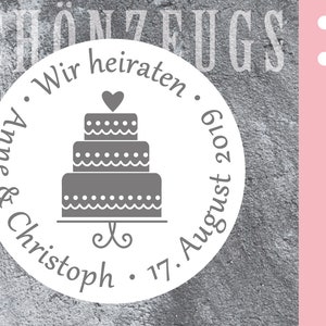 Stempel Hochzeit Torte : personalisiert Bild 1