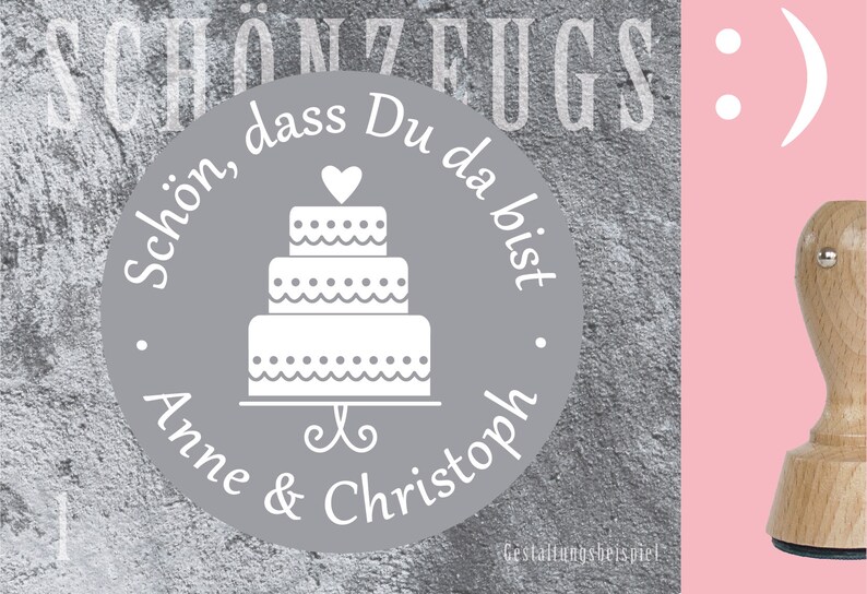 Stempel Hochzeit Torte : personalisiert Bild 2