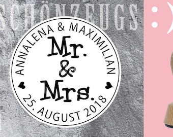 Stempel Hochzeit Mr. & Mrs. :) pe...