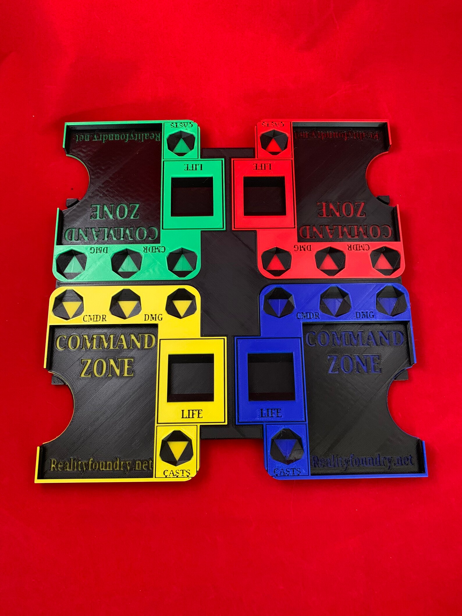 4 Player Commander Tray Set - Life Spinner Style - Custom Made - 3D ...