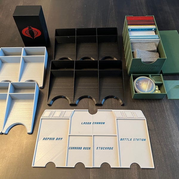G.I. JOE Deck-Building Game™ Compatible Organizer and Trays - Custom Made 3d Printed