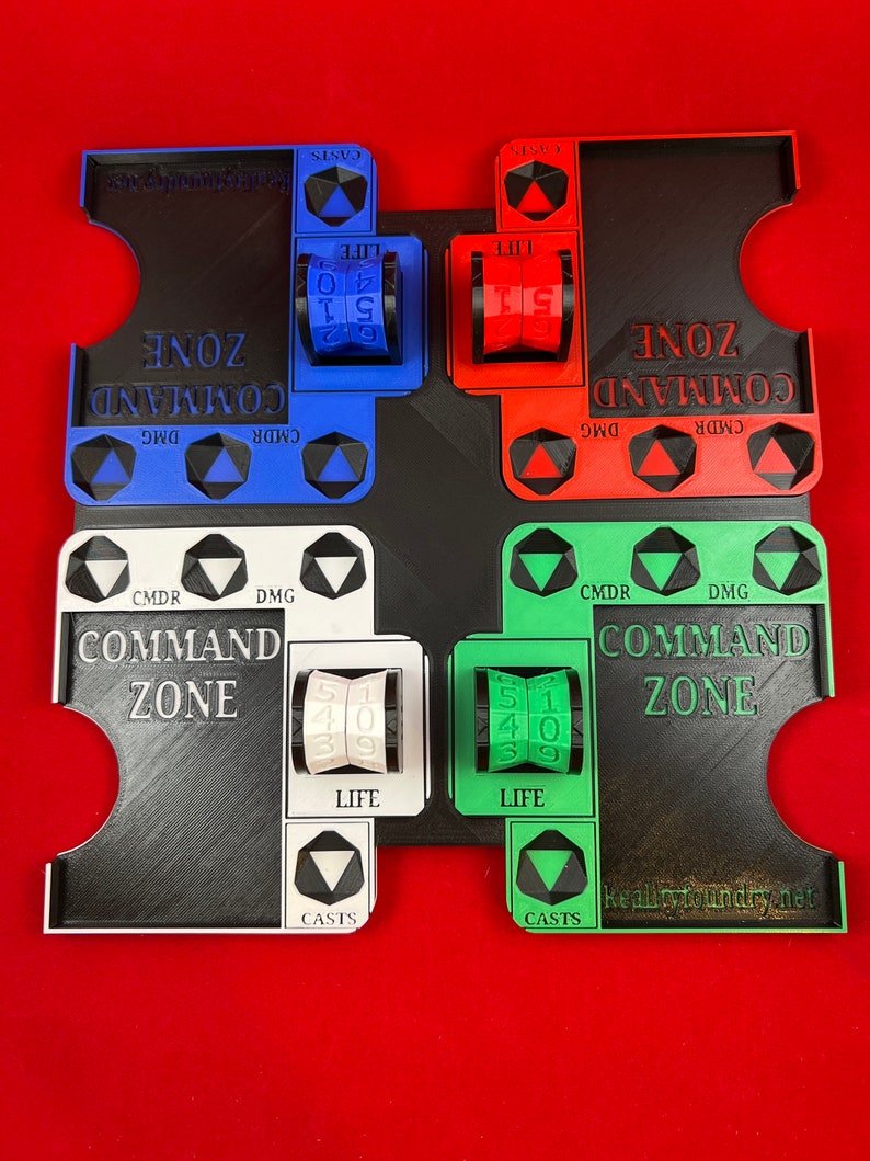 4 Player Commander Tray Set Life Spinner Style Custom Made Etsy