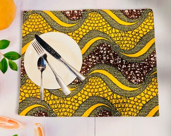 Tischsets aus Stoff, 2 teiliges Set, african placemats, womenmade in Zanzibar, Geschirr, Tischwäsche, afrikanische Platzdeckchen "beach"