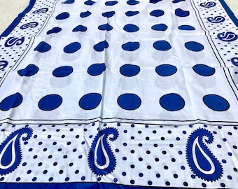 Sansibar Khanga, afrikanischer Stoff: Khanga nzito "dots & paisley", Tragetuch, Strandtuch, Wickeltuch, Lesso, Baumwollstoff 1,32m x 1,75m