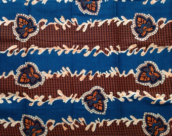 Wax print, fabric from Tanzania, African fabric, 0.5 m,Wax print, cotton fabric patterned, African fabric: Kitenge "coral design""