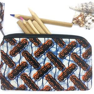 afrikanisches Fairtrade Täschchen, Federmäppchen, Schminktasche, Afrika Print Design, Wachsdruck, Urban Jungle Stil