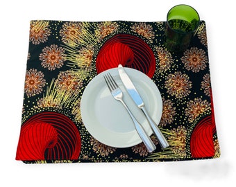 Tischsets aus Stoff, 2 teiliges Set, african placemats, womenmade in Zanzibar, Geschirr, Tischwäsche, afrikanische Platzdeckchen,