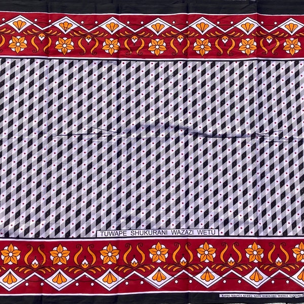 Tanzania Khanga large, African fabric: Kanga "parents", baby wrap, Swahili saying, wrap, Lesso, cotton fabric 1.10 m x 1.60 m