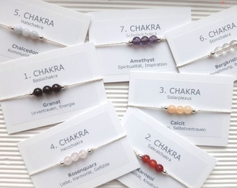 Bracelet - chakras - lucky charms - talisman - yoga - gemstones with 925 silver - chakra balancing - energy jewelry - reiki - chakra bracelet