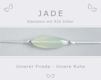 Armband Jade silber * Innerer Friede und innere Ruhe * Glücksarmband Jade Talisman * Energieschmuck Chakrenschmuck * Geschenk für Yoga Fans