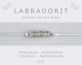 Labradorit Armband silber * Meditationsstein Labradorit * Intuition Medialität * Energieschmuck Chakrenschmuck * Geschenk für Meditation