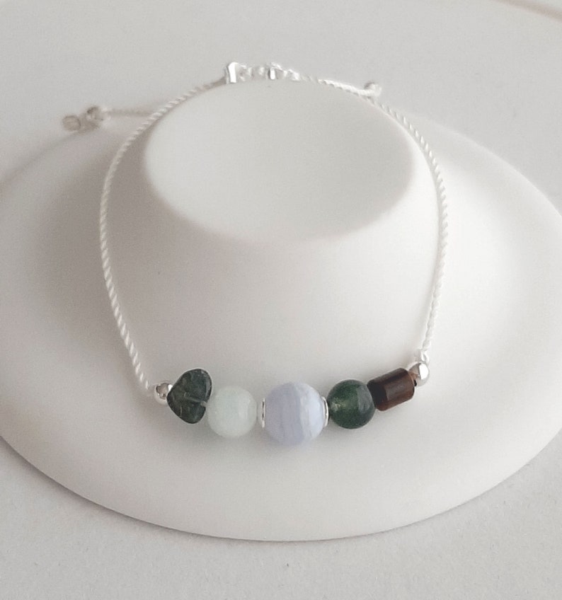 Gemini Zodiac Bracelet * Birthstone Month Stone * Lucky Charm * Energy Jewelry Talisman * Gemstones set in 925 Sterling Silver image 3
