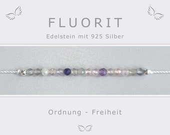 Delicate bracelet fluorite * with silver * lucky charm exam talisman * order free spirit * energy jewelry lucky bracelet * learn new things