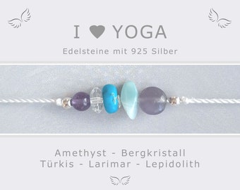 Yogaarmband Energiearmband * Ruhe Friede Weisheit Klarheit * Yogaschmuck Reikischmuck * Glücksbringer Yoga Talisman * Energieschmuck