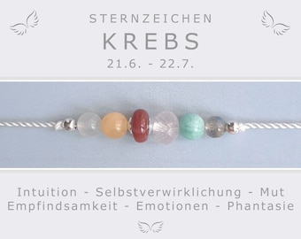 Armband Sternzeichen Krebs * Geburtsstein Krebs Monatsstein * Horoskop Schmuck Astrologie * Edelsteine mit Silber * Geschenke Sternzeichen