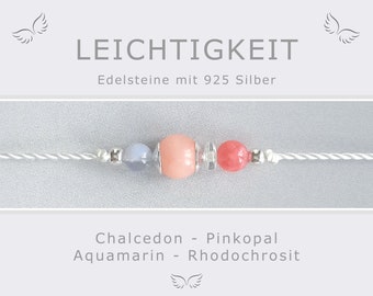 Bracelet gemstone lightness * joy of life energy jewelry * yoga jewelry esoteric jewelry * opal aquamarine chalcedony * gift yoga fans
