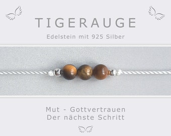 Tigerauge Armband silber * Geburtsstein November * Glücksbringer Mut Vertrauen * Energieschmuck Chakrenschmuck * Yoga * Mutmacher Geschenk