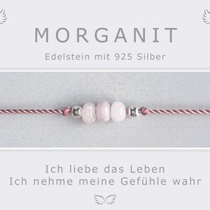 Spirituelles Armband Morganit Energieschmuck Morganit Silber Glücksstein Morganit Talisman Geschenkidee Lebensfreude Bild 1