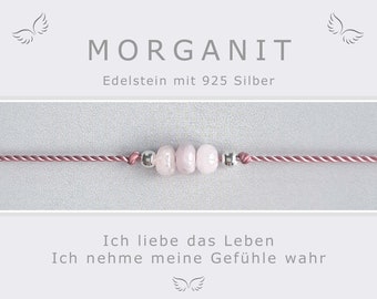 Spirituelles Armband Morganit * Energieschmuck Morganit Silber * Glücksstein Morganit Talisman * Geschenkidee Lebensfreude