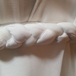 Robe de mariée, robe de fêtes, robe en mousseline et tulle blanche, robe longue dos nus grande taille. image 8