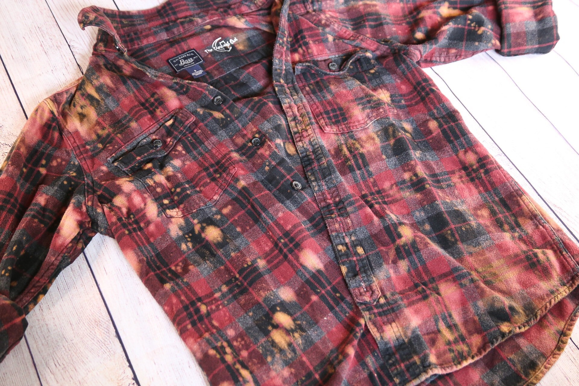 PreLoved Bleached Dyed Flannel Acid Wash Unique Etsy