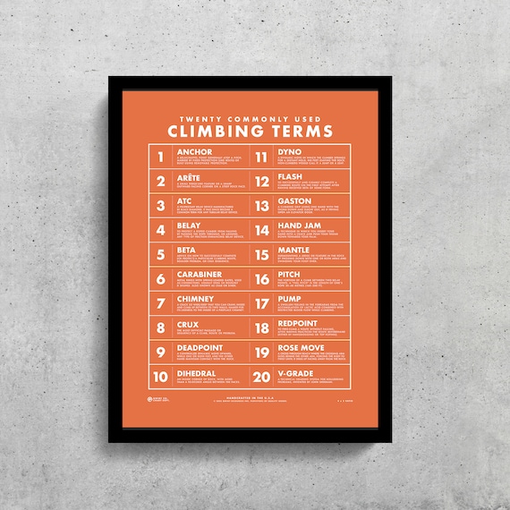 Climbing Terms Poster Digital Download 5 Sizes - Etsy