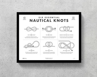Nautical Knots Printable | Sailing Knots | Sailing | Gifts for Boat Lovers | Gifts for Dad | Sailing Decor | Home Decor | Kids Room