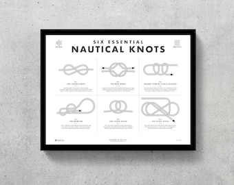 Nautical Knots Printable | Sailing Knots | Sailing | Gifts for Boat Lovers | Gifts for Dad | Sailing Decor | Home Decor | Kids Room