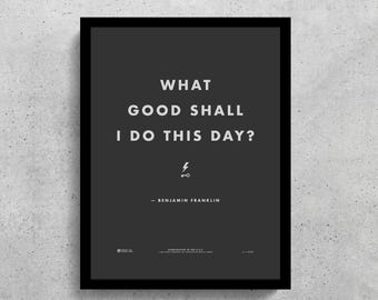 Benjamin Franklin Quote Print, Motivational Office Wall Art