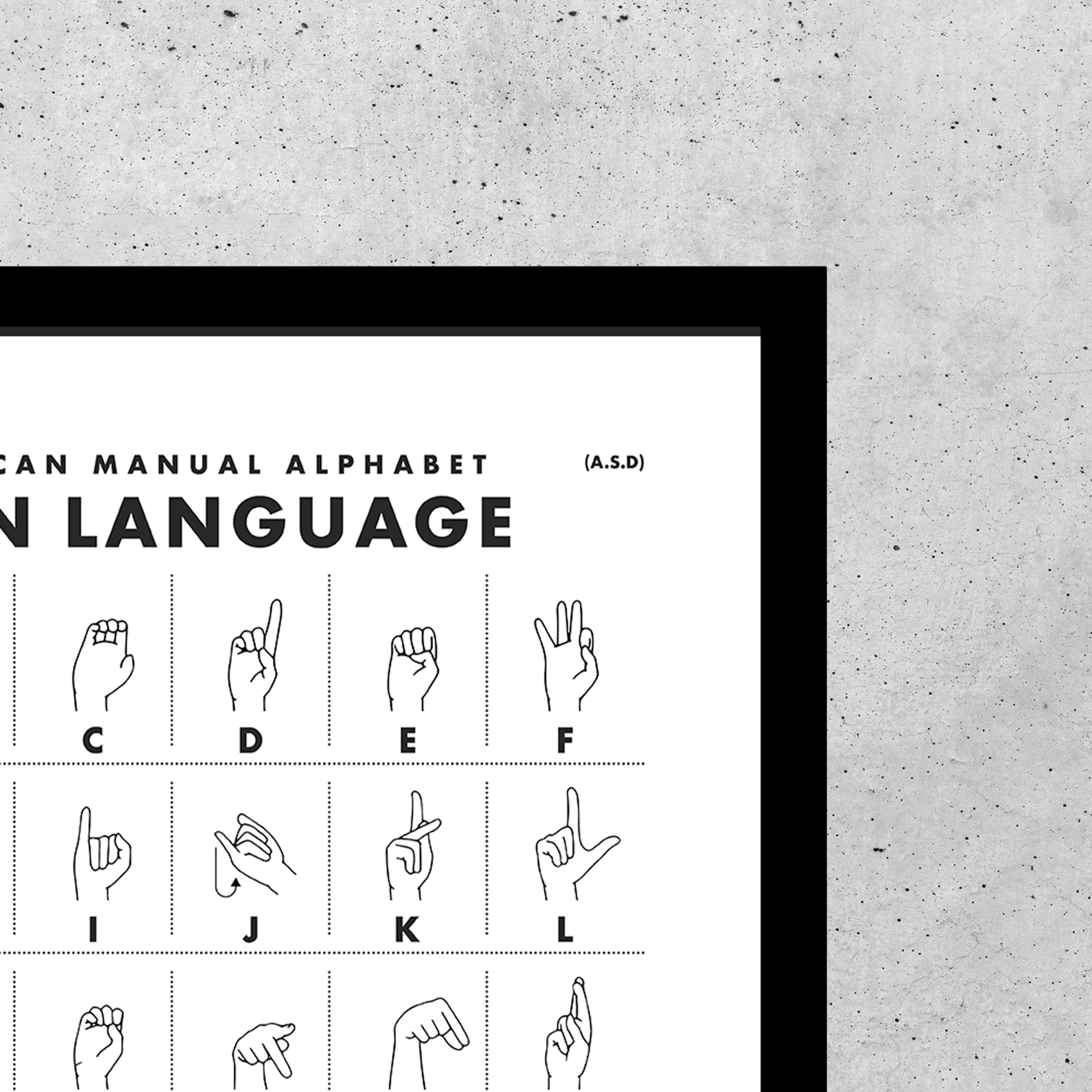 美品✨ california dept × Manual Alphabet ASL Sign Language Alphabet Chart, Educational Nursery Wall Art - Etsy
