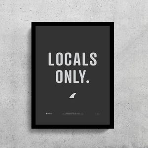 Locals Only Surf Print, Retro Beach Wall Art