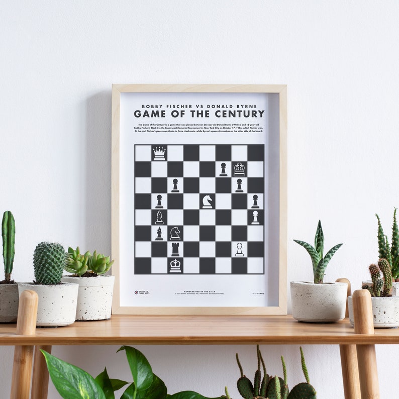 Bobby Fisher Game of the Century Wall Art Printable Chess Chess Lovers Chess Decor The Queen's Gambit Chess Poster Chess Art image 3