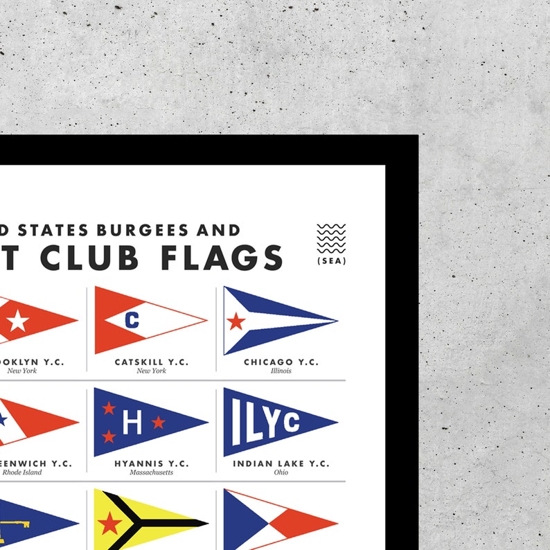 Yacht Club Flags Guide Poster Digital Download 5 Sizes - Etsy