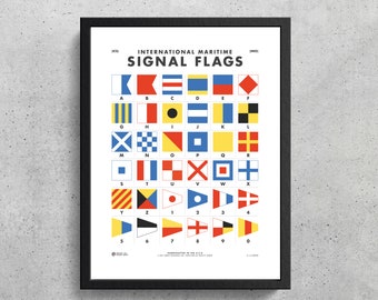 Maritime Signal Flags Guide Poster Digital Download 5 Sizes